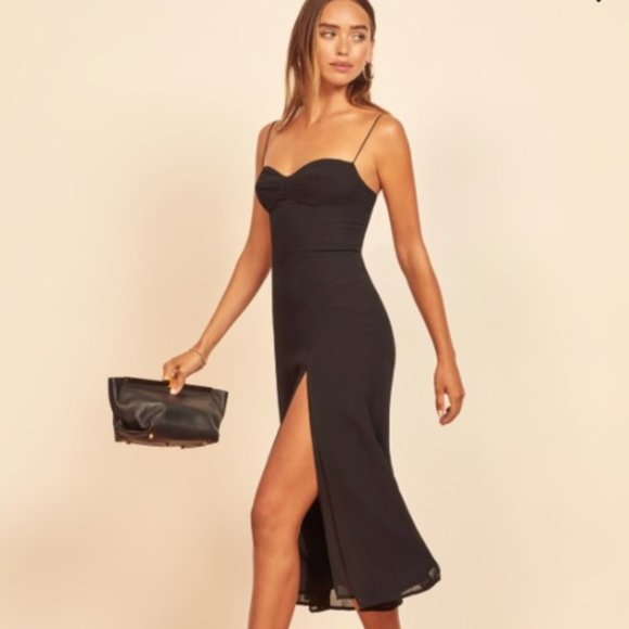 Reformation Juliette Dress in Black - Picture 2 of 9